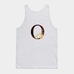 Floral Monogram O Lovely Autumn Foliage Tank Top